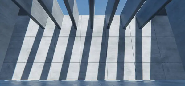 抽象的なコンクリートの廊下の背景 暗い現代のコンクリートの壁 ショールーム 表彰台 残酷な背景 3Dレンダリング — ストック写真