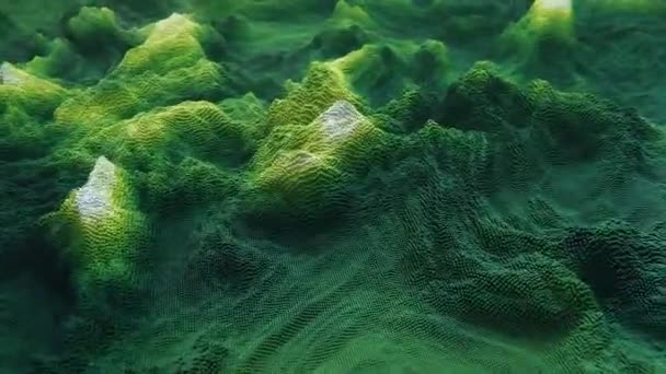 Abstract Green Landscape Background Motion Graphic Flying Seamless Loop Wavy — Vídeo de Stock
