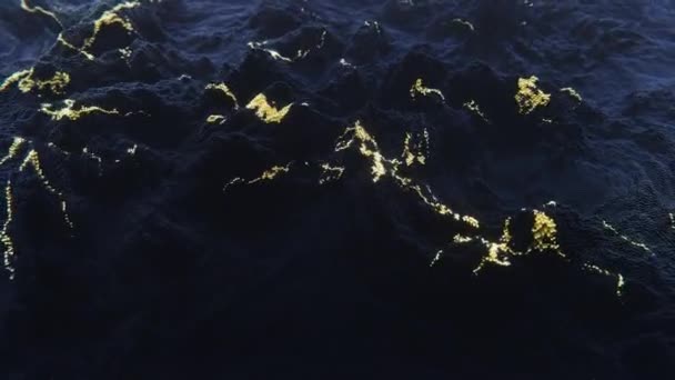 Abstract Zwart Goud Achtergrond Beweging Grafisch Van Vliegen Rond Naadloze — Stockvideo