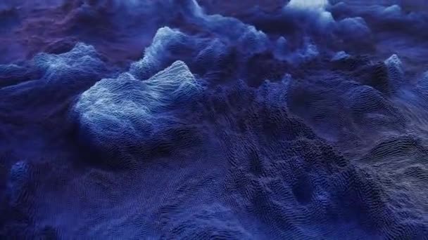 Abstraktní Modrá Krajina Pozadí Pohybu Grafické Létání Vpřed Bezešvé Smyčce — Stock video