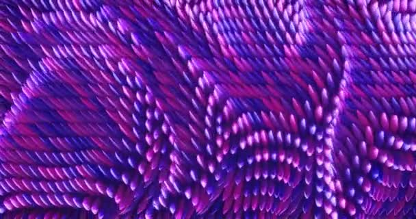 Seamless Loop Vibrant Violet Neon Waves Created Flowing Particles Scales — Stock Video