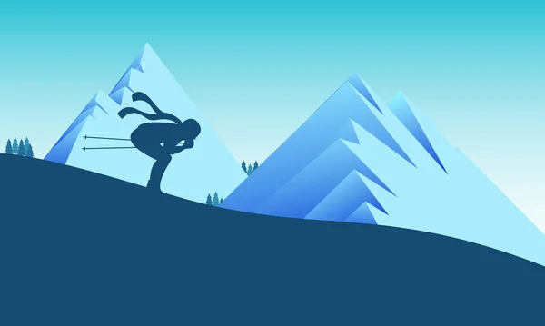 Winter sport, snowboarding - vector illustration. Man silhuotte winter sport.