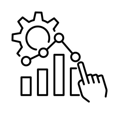 Startup, analytics, business vector icon on transparent background. Outline Startup, analytics, business vector icon.
