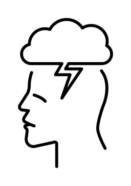 Angry, depress, depression vector icon on transparent background. Outline Angry, depress, depression vector icon.