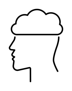 Depress, down, psychology vector icon on transparent background. Outline Depress, down, psychology vector icon.