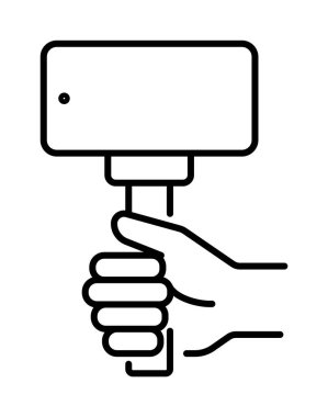 Influencer, selfie, smartphone vector icon on transparent background. Outline Influencer, selfie, smartphone vector icon.