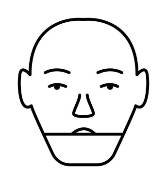 Ai, android, artificial intelligence vector icon on transparent background. Outline Ai, android, artificial intelligence vector icon.