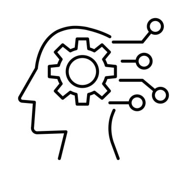 Ai, artificial, computer vector icon on transparent background. Outline Ai, artificial, computer vector icon.