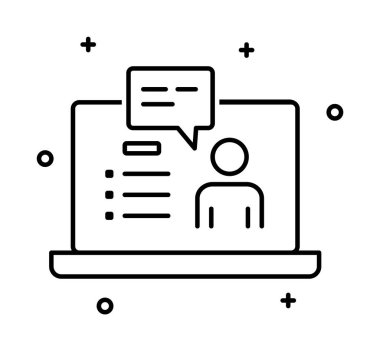 Elearning vector icon on transparent background. Outline Elearning vector icon.