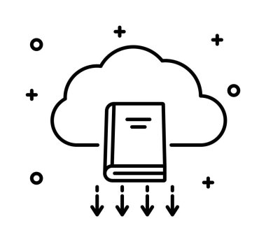 Online library, education,line vector icon on transparent background. Outline Online library, education,line vector icon.