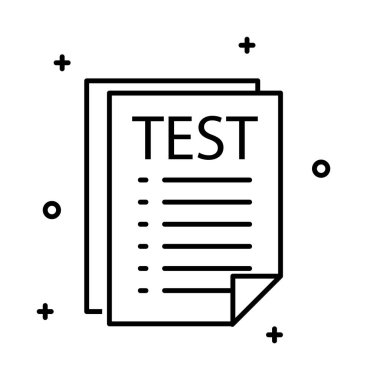 Test vector icon on transparent background. Outline Test vector icon.