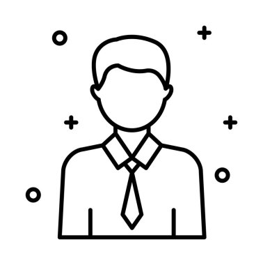 Student, boy vector icon on transparent background. Outline Student, boy vector icon.