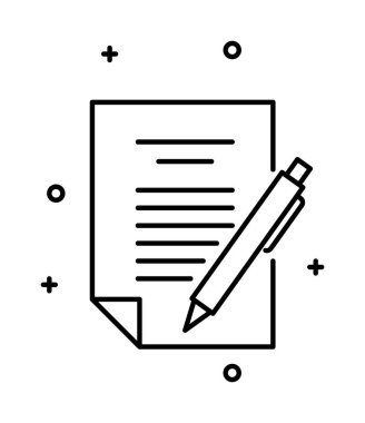 Exan, pen vector icon on transparent background. Outline Exan, pen vector icon.