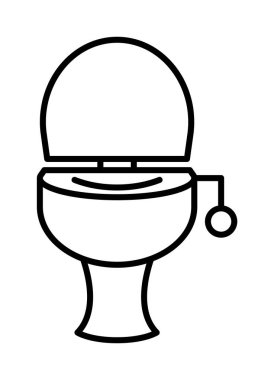 Bathrom, bowl, toilet vector icon on transparent background. Outline Bathrom, bowl, toilet vector icon.