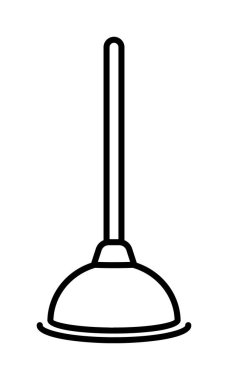 Plumbing, plunger, toilet vector icon on transparent background. Outline Plumbing, plunger, toilet vector icon.