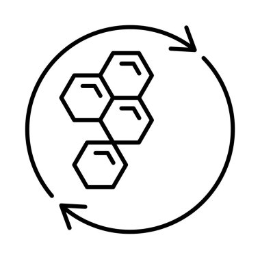 Cell, collagen, regeneration vector icon on transparent background. Outline Cell, collagen, regeneration vector icon.