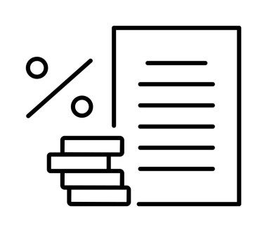 Accountancy, accounting, costs vector icon on transparent background. Outline Accountancy, accounting, costs vector icon.