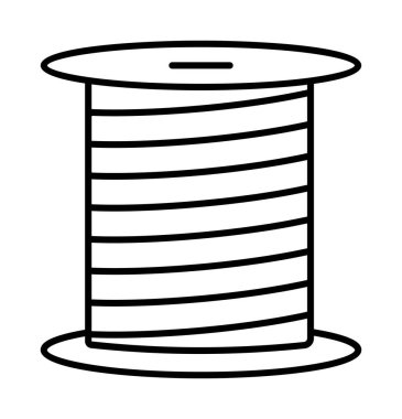 Bobbin, cable, fiber vector icon on transparent background. Outline Bobbin, cable, fiber vector icon.