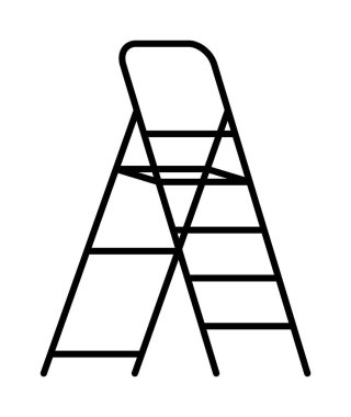 Ladder, painter, step vector icon on transparent background. Outline Ladder, painter, step vector icon.