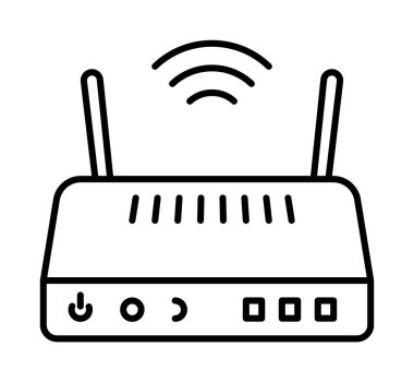 Internet, router, wifi vector icon on transparent background. Outline Internet, router, wifi vector icon.