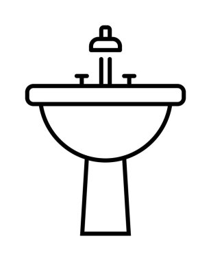 Bathroom, fauset, plumbing vector icon on transparent background. Outline Bathroom, fauset, plumbing vector icon.