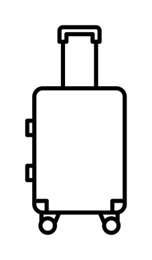 Baggage, luggage, suitcase vector icon on transparent background. Outline Baggage, luggage, suitcase vector icon.