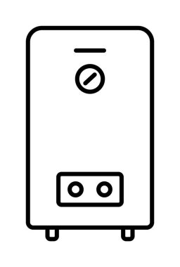 Heater, storage, water vector icon on transparent background. Outline Heater, storage, water vector icon.