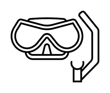 Diving, mask, sea vector icon on transparent background. Outline Diving, mask, sea vector icon.