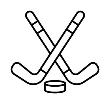 Hockey, ice, sport vector icon on transparent background. Outline Hockey, ice, sport vector icon.