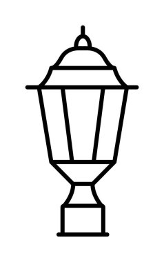 Lamp, light, outdoor vector icon on transparent background. Outline Lamp, light, outdoor vector icon.