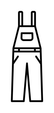 Clothes, clothing, coverall vector icon on transparent background. Outline Clothes, clothing, coverall vector icon.