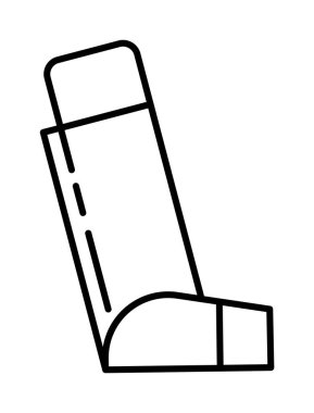 Asthma, inhaler, medical vector icon on transparent background. Outline Asthma, inhaler, medical vector icon.