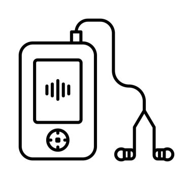 Audio, headphones, mp3 vector icon on transparent background. Outline Audio, headphones, mp3 vector icon.