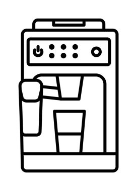 Coffee, espresso machine, coffee machine vector icon on transparent background. Outline Coffee, espresso machine, coffee machine vector icon.