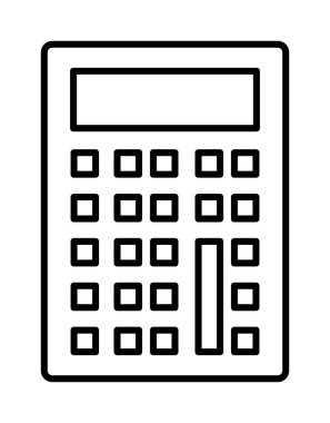 Accounting, calculator, math vector icon on transparent background. Outline Accounting, calculator, math vector icon.