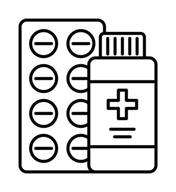 Drugs, medical, medicine vector icon on transparent background. Outline Drugs, medical, medicine vector icon.