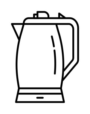 Kettle, kitchen, pot vector icon on transparent background. Outline Kettle, kitchen, pot vector icon.