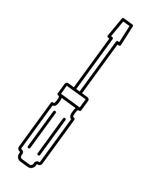 Building, construction, screwdriver vector icon on transparent background. Outline Building, construction, screwdriver vector icon.