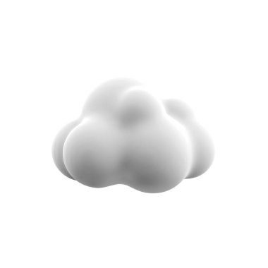 3d rendering dark and white clouds icon. 3d render cloudly weather icon. Dark and white clouds.