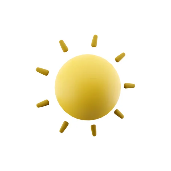 3d rendering sun icon. 3d render sunny weather icon. Sun.