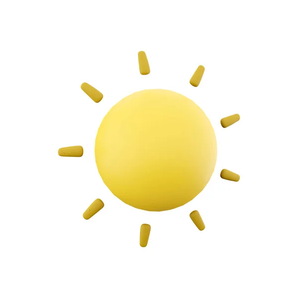 3d rendering sun icon. 3d render sunny weather icon. Sun.