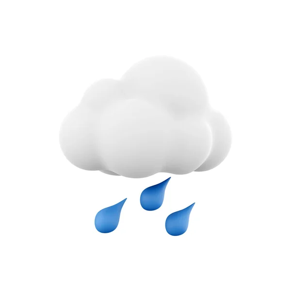 3d rendering rainy weather icon. 3d render cloud with rain. Rainy weather.