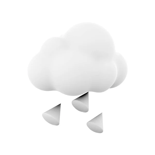 3d rendering hail cloud icon. 3d render weather cloud with hail icon. Hail cloud.