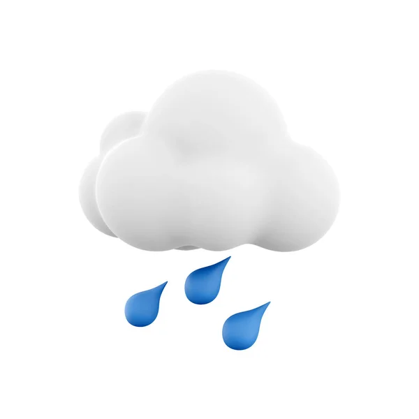 3d rendering rainy weather icon. 3d render cloud with rain. Rainy weather.