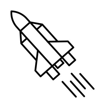 Spaceship, line vector icon on transparent background. Outline Spaceship, line vector icon.