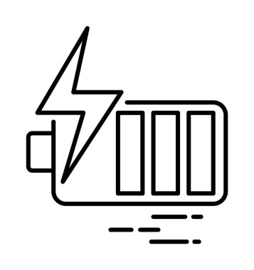 Fast Charge, line vector icon on transparent background. Outline Fast Charge, line vector icon.