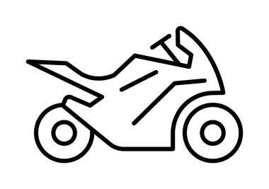 Motorbike, line vector icon on transparent background. Outline Motorbike, line vector icon.