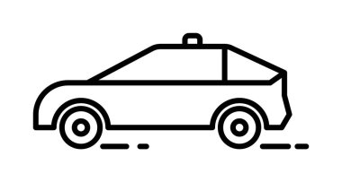 Taxi, line vector icon on transparent background. Outline Taxi, line vector icon.