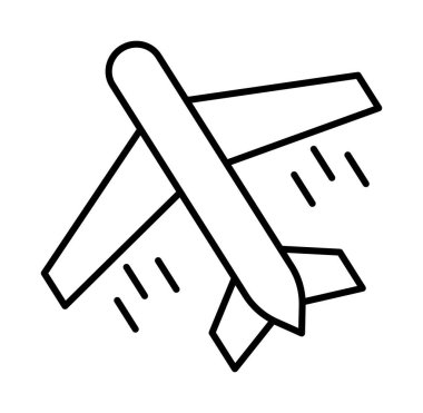 Jet, line vector icon on transparent background. Outline Jet, line vector icon.
