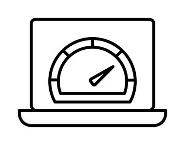 Speed Test, line vector icon on transparent background. Outline Speed Test, line vector icon.